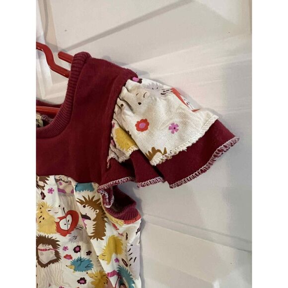 Just Me Kids Boutique Handmade Shirt Girls 3/4 Hedgehog Apple Fall Thanksgiving - Picture 4 of 5